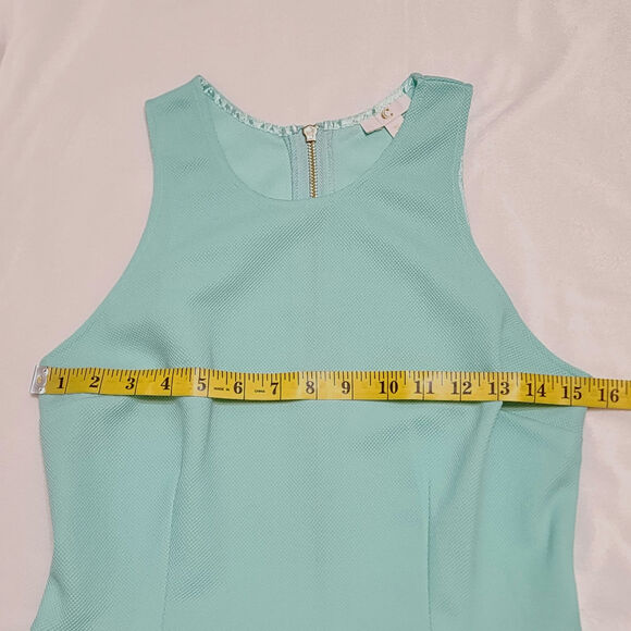Charming Charlie Mint Green Sleeveless Textured Summer Spring Pleated Dress, S - Picture 5 of 7